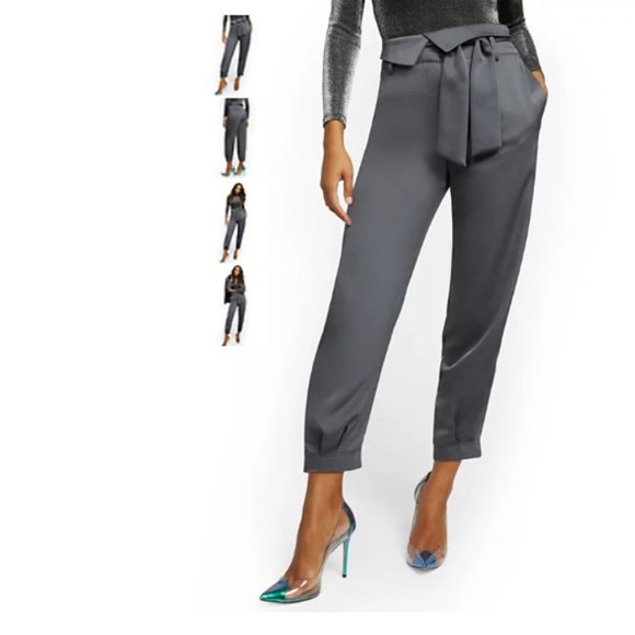 New York & Company Pants - NEW! NY&Co. Grey Foldover Slim Ankle Pant - 20